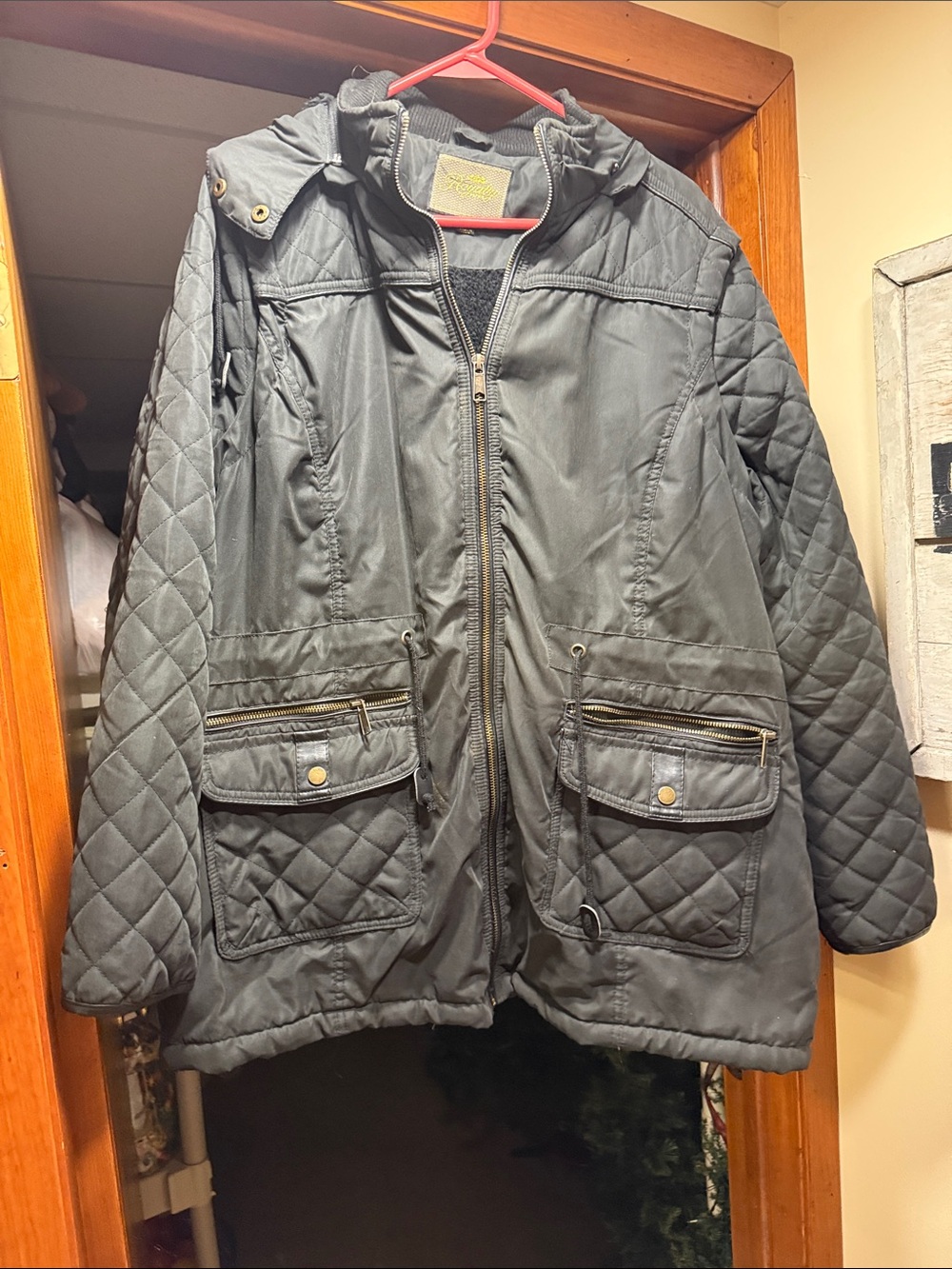Royalty For Me Quilted Hooded Puffer Jacket in Gray